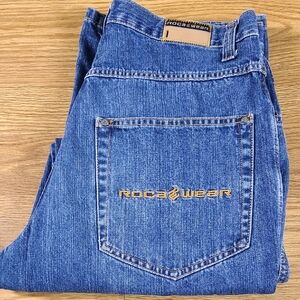 ROCAWEAR Y2K VINTAGE 1999 MEN'S WIDE LEG STRAIGHT 34x30 LIKE NEW  FEEL JEAN